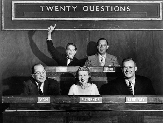 Publicity photo from the game show Twenty Questions by DuMont Television:Rosen Studios in 1954.JPG